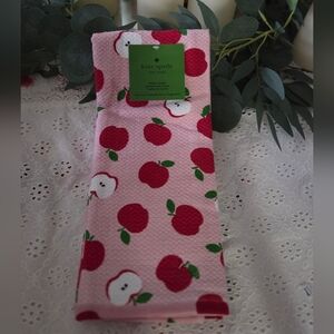 Kate Spade Pink Towel with Red Apple Design